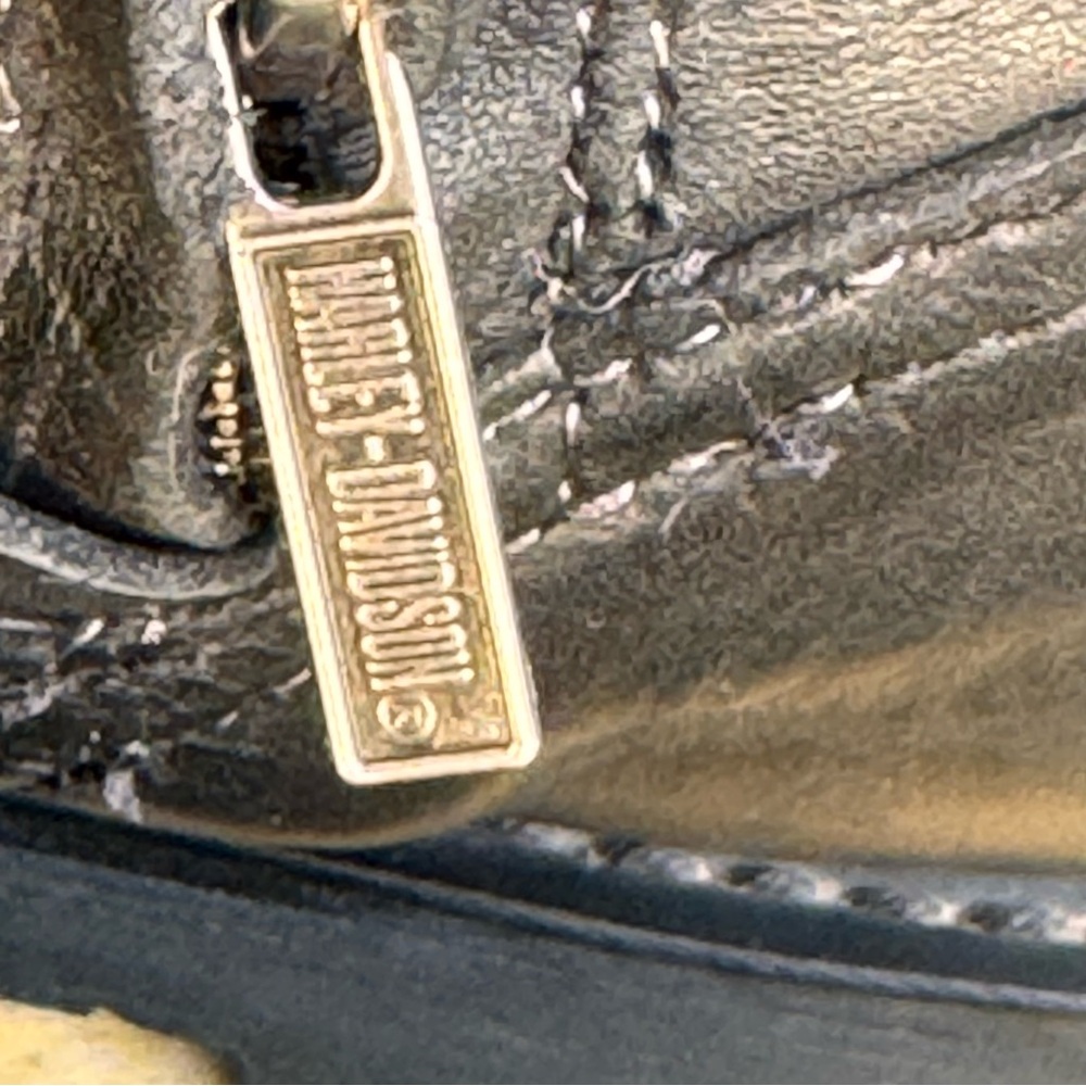 Harley Davidson Black Leather Mens Zip Buckle Motorcycle Boots Size 11.5 #98403 - Picture 15 of 16